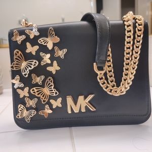Michael Kors black butterfly satchel bag